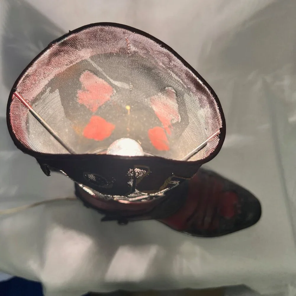 Western Cowboy Boot Nightlight Accent Country Decor-Spur-Steal/Breakable-Bl./Red